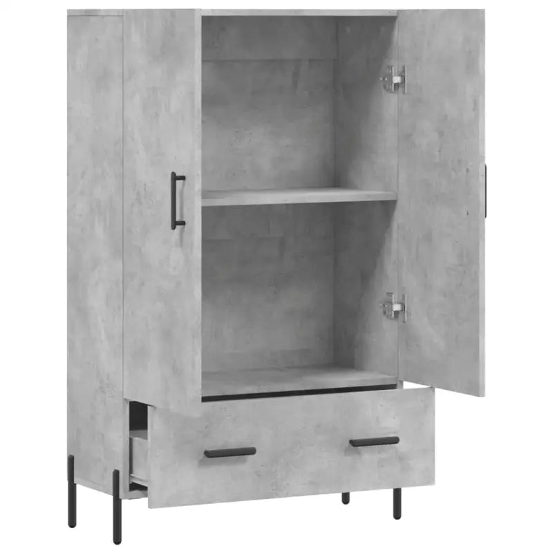 Hoge kast van bewerkt hout met metalen poten voor moderne stijl - Dressoirs & buffetkasten