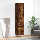 Hoge kast van bewerkt hout met moderne charme en duurzaamheid - Gerookt eiken / 1 / 3 lades - Dressoirs & buffetkasten
