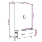 Hoge kast van bewerkt hout met stijlvolle en stabiele uitstraling - Dressoirs & buffetkasten