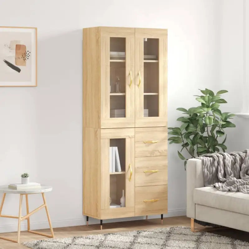 Hoge kast van bewerkt hout met unieke charme en duurzame kwaliteit - Dressoirs & buffetkasten