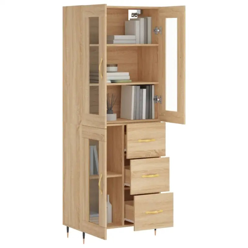 Hoge kast van bewerkt hout met unieke charme en duurzame kwaliteit - Dressoirs & buffetkasten