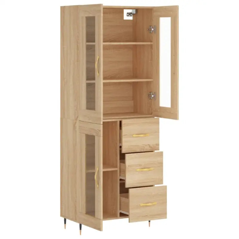 Hoge kast van bewerkt hout met unieke charme en duurzame kwaliteit - Dressoirs & buffetkasten
