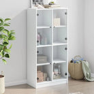 Hoge kast van bewerkt hout voor boeken en moderne interieurstijl - Wit / 1 / 68 cm - Dressoirs & buffetkasten