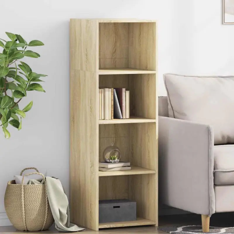 Hoge kast van bewerkt hout voor een klassieke interieurstijl - Sonoma eiken / 1 - Dressoirs & buffetkasten