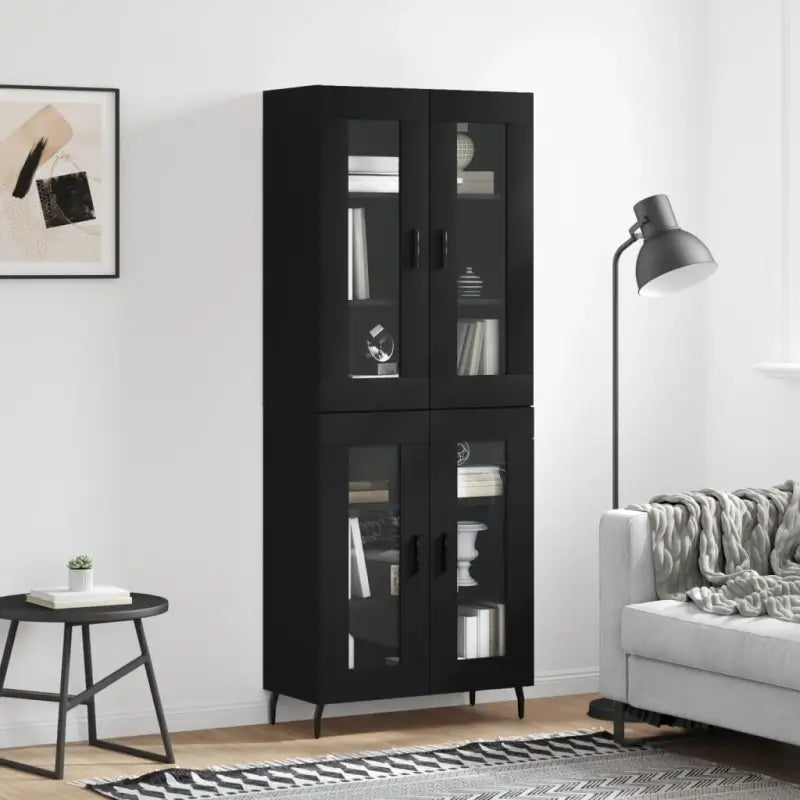 Hoge kast van bewerkt hout voor een stijlvolle en duurzame inrichting - Dressoirs & buffetkasten