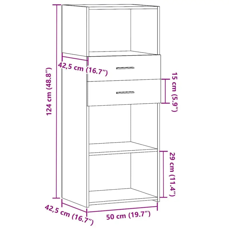 Hoge kast van bewerkt hout voor een stijlvolle inrichting - Dressoirs & buffetkasten
