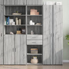 Hoge kast van bewerkt hout voor een stijlvolle inrichting - Grijs sonoma / 1 - Dressoirs & buffetkasten