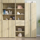 Hoge kast van bewerkt hout voor een stijlvolle inrichting - Sonoma eiken / 1 - Dressoirs & buffetkasten