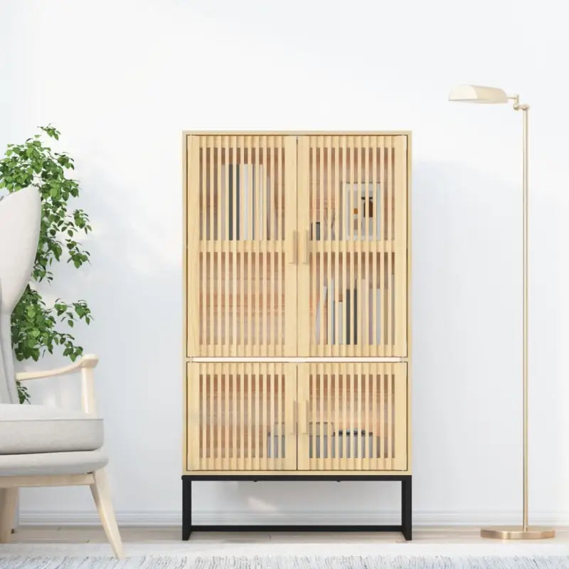 Hoge kast van bewerkt hout voor een uniek bestaande interieur - Bruin / 1 - Opbergkasten & lockerkasten