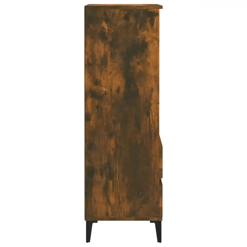 Hoge kast van gerookt eiken en bewerkt hout voor elegant interieur - Dressoirs & buffetkasten