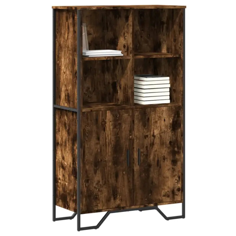 Hoge kast van grijs Sonoma eiken voor een stijlvolle inrichting - Gerookt eiken / 1 - Dressoirs & buffetkasten