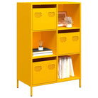 Hoge kast van koudgewalst staal voor decoratie en praktische opbergruimte - Geel / 1 - Dressoirs & buffetkasten