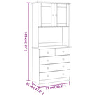 Hoge kast van massief grenenhout met kleine lade opbergruimte - Dressoirs & buffetkasten