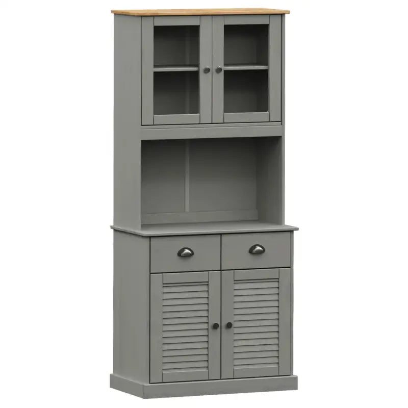 Hoge kast van massief grenenhout met ruime afmetingen deur - Dressoirs & buffetkasten