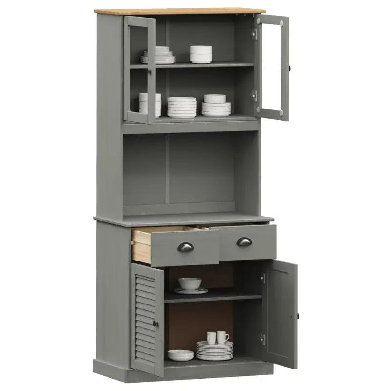 Hoge kast van massief grenenhout met ruime afmetingen deur - Dressoirs & buffetkasten