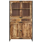 Hoge kast van massief ruw mangohout met vintage ontwerp - Dressoirs & buffetkasten
