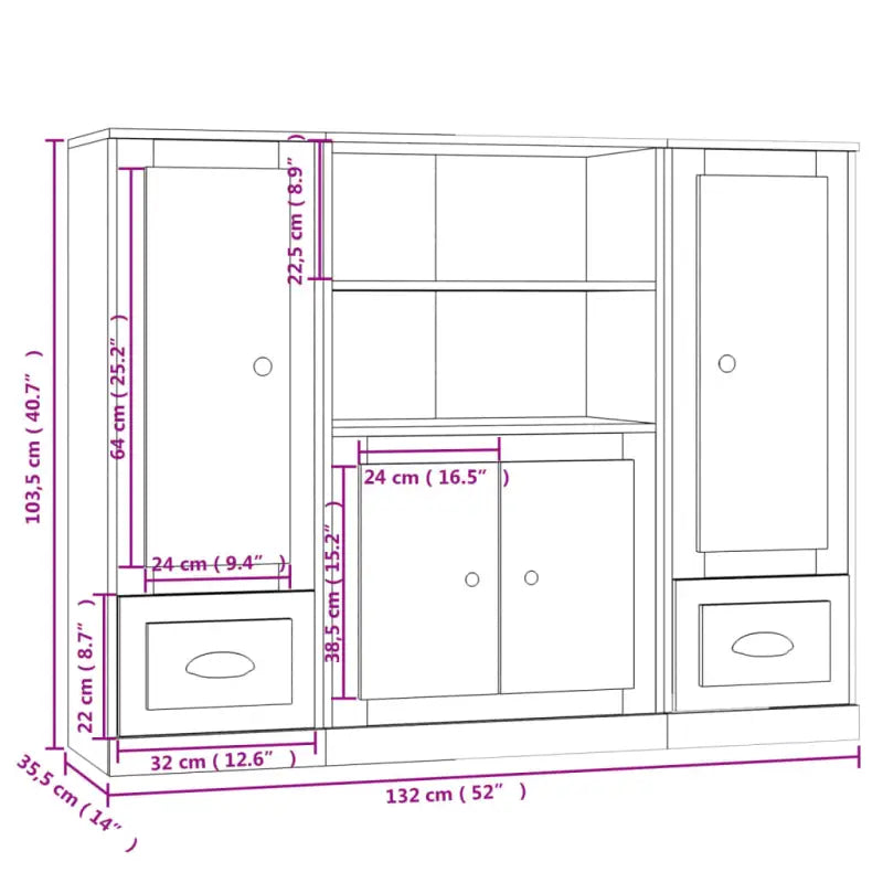 Hoge kasten van bewerkt hout voor een stijlvolle bestaande interieur - Dressoirs & buffetkasten