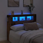 Hoofdbord en voetbord in bewerkt hout grijs Sonoma voor moderne slaapkamers - Oud hout / 140 x 103.5 cm / 1