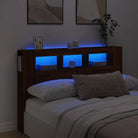 Hoofdbord en voetbord in bewerkt hout grijs Sonoma voor moderne slaapkamers - bruin eikenkleur / 160 x 103.5 cm / 1