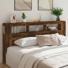 Hoofdbord en voetbord in bewerkt hout grijs Sonoma voor moderne slaapkamers - Gerookt eiken / 200 x 103.5 cm / 1