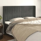 Hoofdbord en voetbord in fluweel levering bevat 147x16x118 - Donkergrijs / 203 x 16 x 118/128 cm / 1 - Hoofdborden