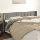Hoofdbord en voetbord in fluweel levering bevat 147x16x118 - Lichtgrijs / 203 x 16 x 78/88 cm / 1 - Hoofdborden