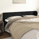 Hoofdbord en voetbord in fluweel levering bevat slimme slaapkamerstijl - Zwart / 203 x 23 x 78/88 cm / 1 - Hoofdborden