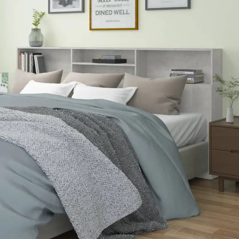 Hoofdborden en voetborden in hoogglans wit voor de slaapkamer - Betongrijs / 1 - Hoofdborden en voetborden