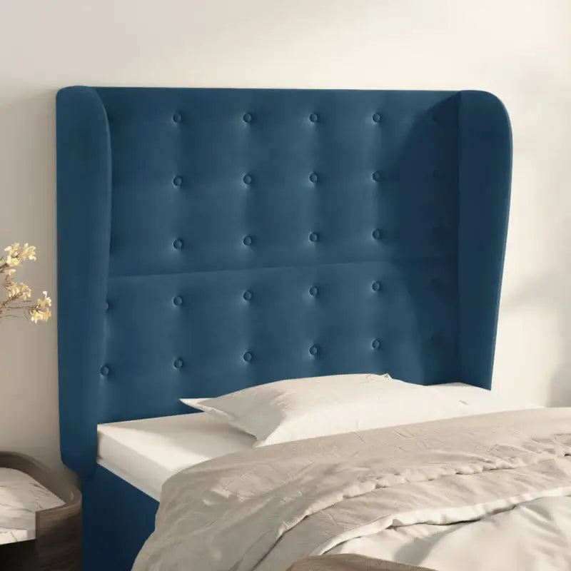 Hoofdborden en voetborden levering bevat luxe fluweel voor elke slaapkamer - Donkerblauw / 93 x 23 x 118/128 cm / 1