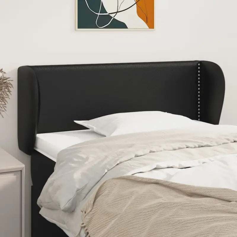 Hoofdborden en voetborden levering bevat met duurzaam glanzend kunstleer - Zwart / 93 x 23 x 78/88 cm / 1 - Hoofdborden