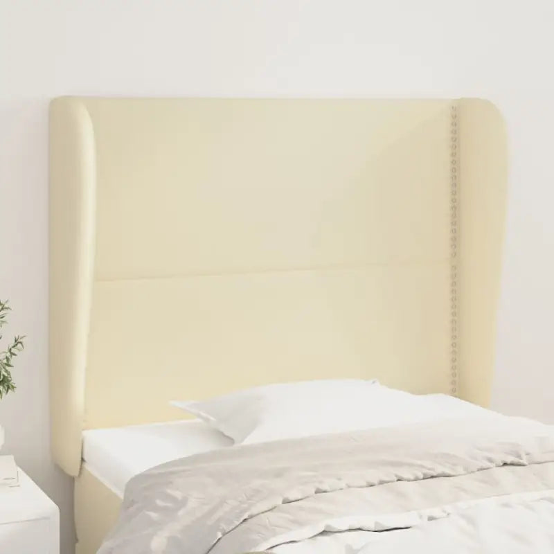 Hoofdborden en voetborden levering bevat met duurzaam glanzend kunstleer - Crème / 83 x 23 x 118/128 cm / 1