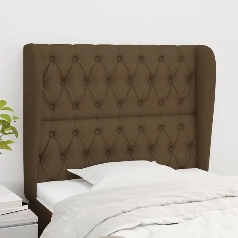 Hoofdborden en voetborden levering bevat met duurzaam en trendy ontwerp - Donkerbruin / 93 x 23 x 118/128 cm / 1