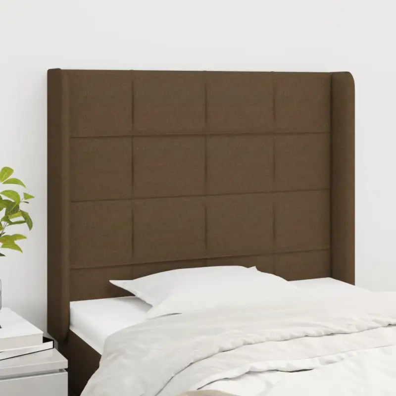 Hoofdborden en voetborden levering bevat met duurzaam en trendy ontwerp - Donkerbruin / 103 x 16 x 118/128 cm / 1