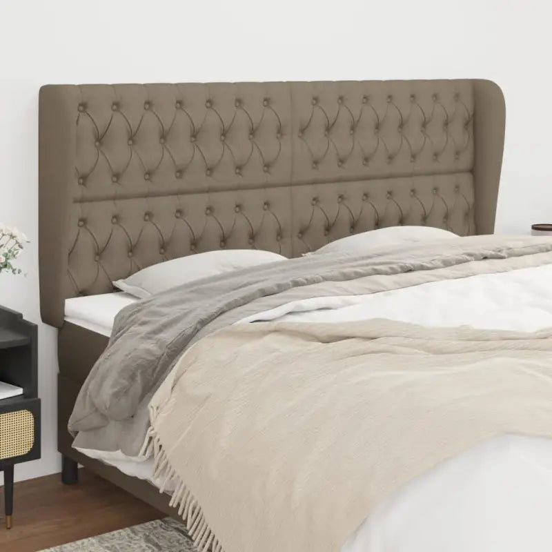 Hoofdborden en voetborden levering bevat met duurzaam en trendy ontwerp - Taupe / 203 x 23 x 118/128 cm / 1