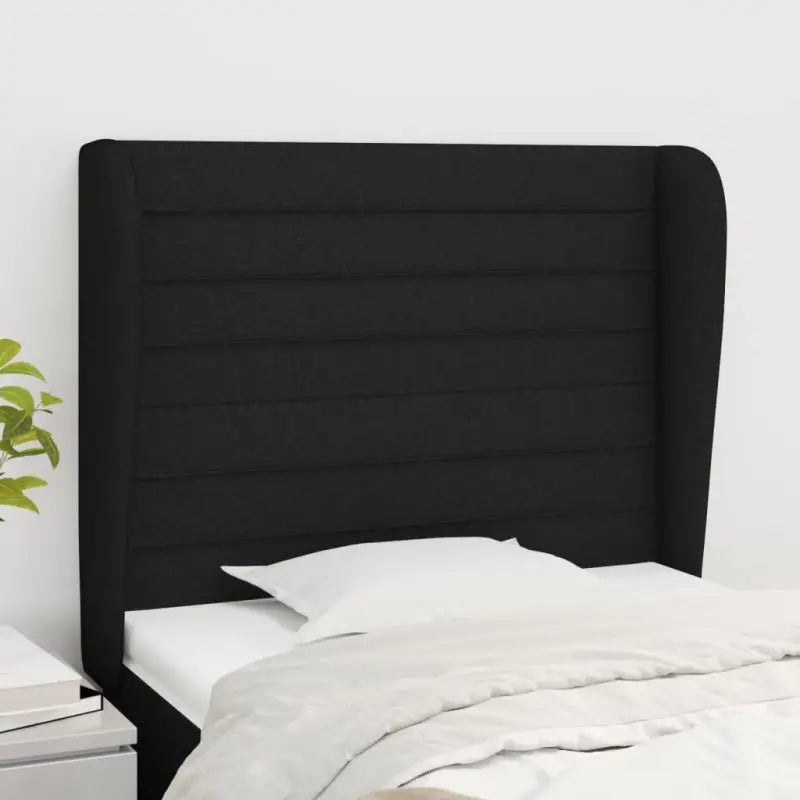 Hoofdborden en voetborden levering bevat met een trendy en duurzaam ontwerp - Zwart / 83 x 23 x 118/128 cm / 1
