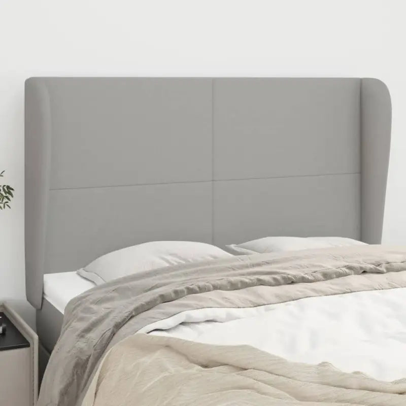 Hoofdborden en voetborden levering bevat voor een stijlvolle slaapkamer - Lichtgrijs / 147 x 23 x 118/128 cm / 1