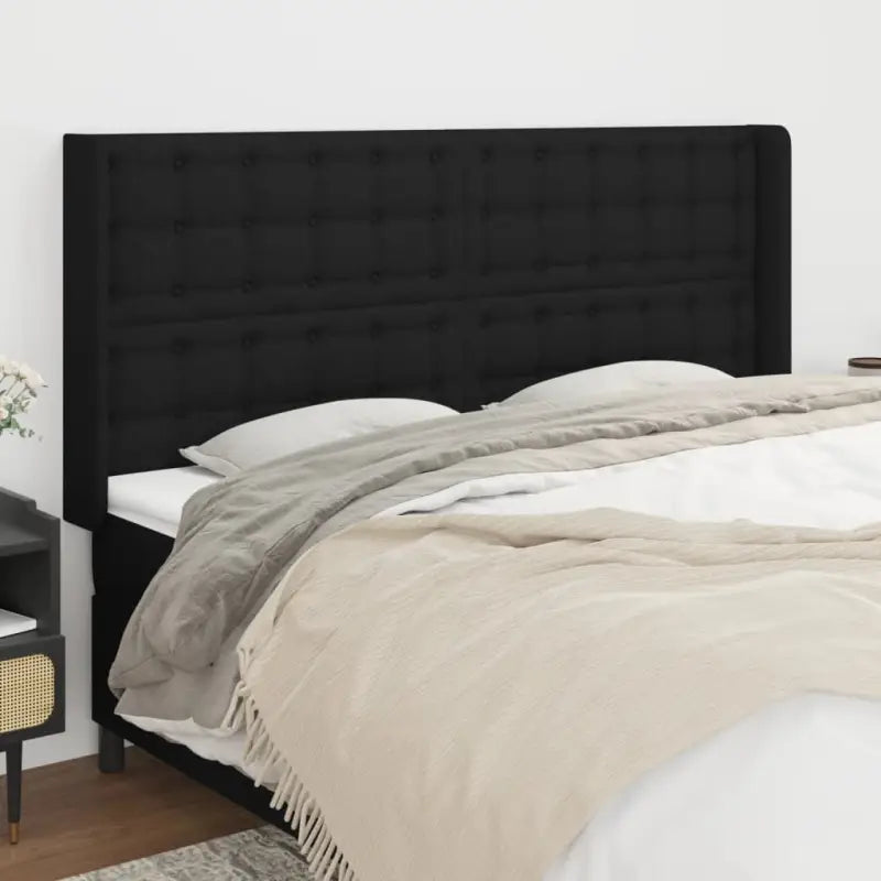 Hoofdborden en voetborden levering bevat voor een stijlvolle slaapkamer uitbreiding - Zwart / 203 x 16 x 118/128 cm / 1