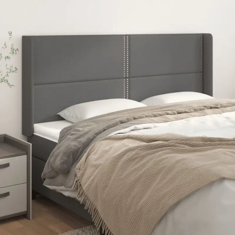 Hoofdborden en voetborden met hoogwaardig kunstleer levering bevat - Grijs / 183 x 16 x 118/128 cm / 1 - Hoofdborden