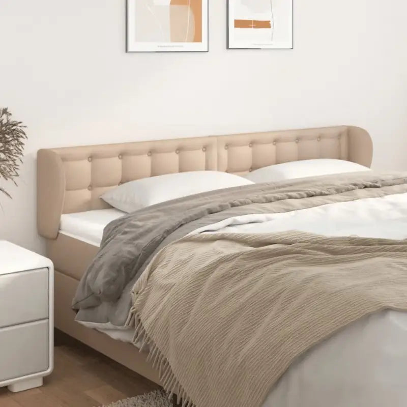 Hoofdborden en voetborden met hoogwaardige kunstleer levering bevat - Cappuccino / 163 x 23 x 78/88 cm / 1