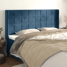 Hoofdborden en voetborden met levering bevat in zacht fluweel - Donkerblauw / 163 x 16 x 118/128 cm / 1 - Hoofdborden