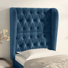 Hoofdborden en voetborden met levering bevat in zacht fluweel design - Donkerblauw / 83 x 23 x 118/128 cm / 1