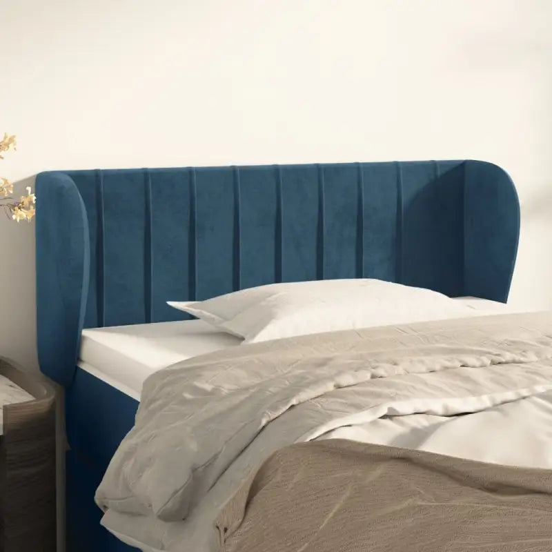 Hoofdborden en voetborden met levering bevat in zacht fluweel ontwerp - Donkerblauw / 83 x 23 x 78/88 cm / 1