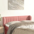 Hoofdborden en voetborden met levering bevat in zacht fluweel ontwerp - Roze / 147 x 23 x 78/88 cm / 1 - Hoofdborden