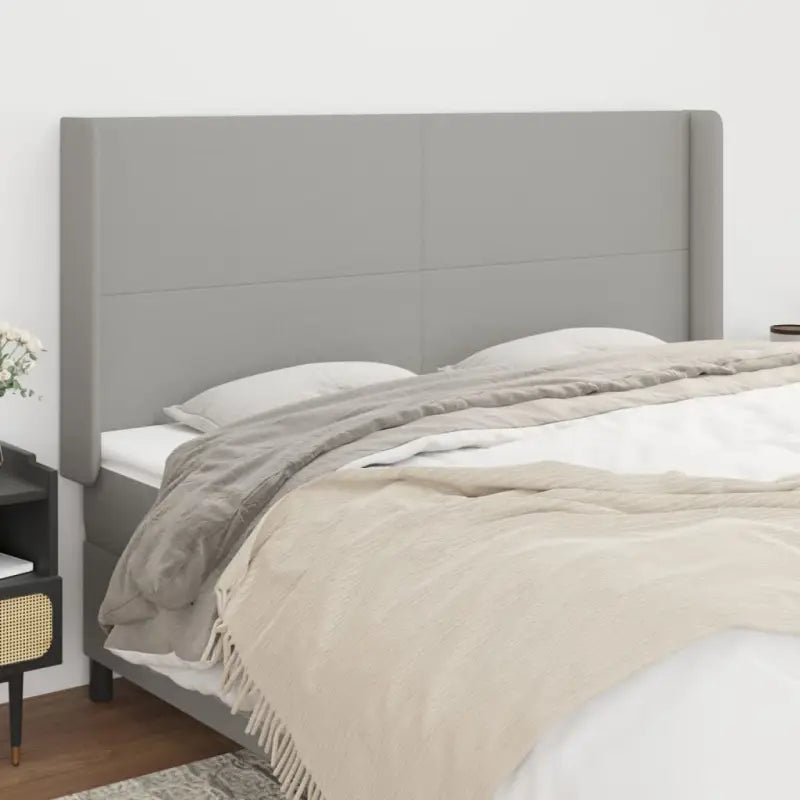 Hoofdborden en voetborden met levering bevat voor elke slaapkamer - Lichtgrijs / 203 x 16 x 118/128 cm / 1