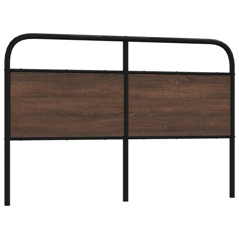 Hoofdborden en voetborden met ronde buizen en bewerkt hout - bruin eikenkleur / 150 cm / 1 - Hoofdborden en voetborden