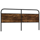 Hoofdborden en voetborden met ronde buizen en bewerkt hout - Gerookt eiken / 190 cm / 1 - Hoofdborden en voetborden