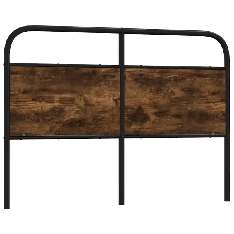 Hoofdborden en voetborden met ronde buizen en bewerkt hout - Gerookt eiken / 120 cm / 1 - Hoofdborden en voetborden