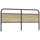 Hoofdborden en voetborden met ronde buizen en bewerkt hout - Sonoma eiken / 200 cm / 1 - Hoofdborden en voetborden