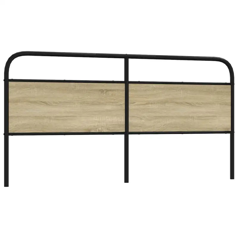 Hoofdborden en voetborden met ronde buizen en bewerkt hout - Sonoma eiken / 200 cm / 1 - Hoofdborden en voetborden