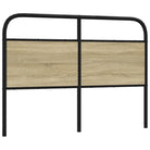 Hoofdborden en voetborden met ronde buizen en bewerkt hout - Sonoma eiken / 120 cm / 1 - Hoofdborden en voetborden